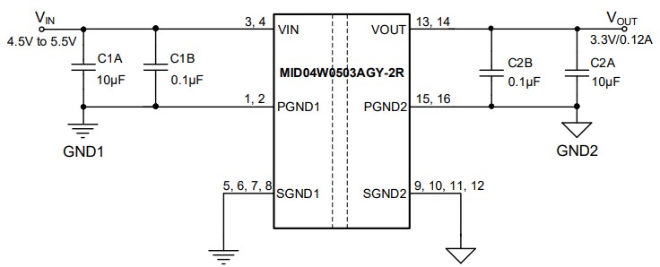 Schematic - Monolithic Power Systems (MPS) EV04W0503A-2-Y-00B Evaluation Board